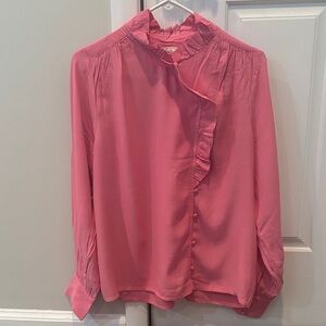 NWOT Me by Jennie Garth Pink Ruffle Blouse